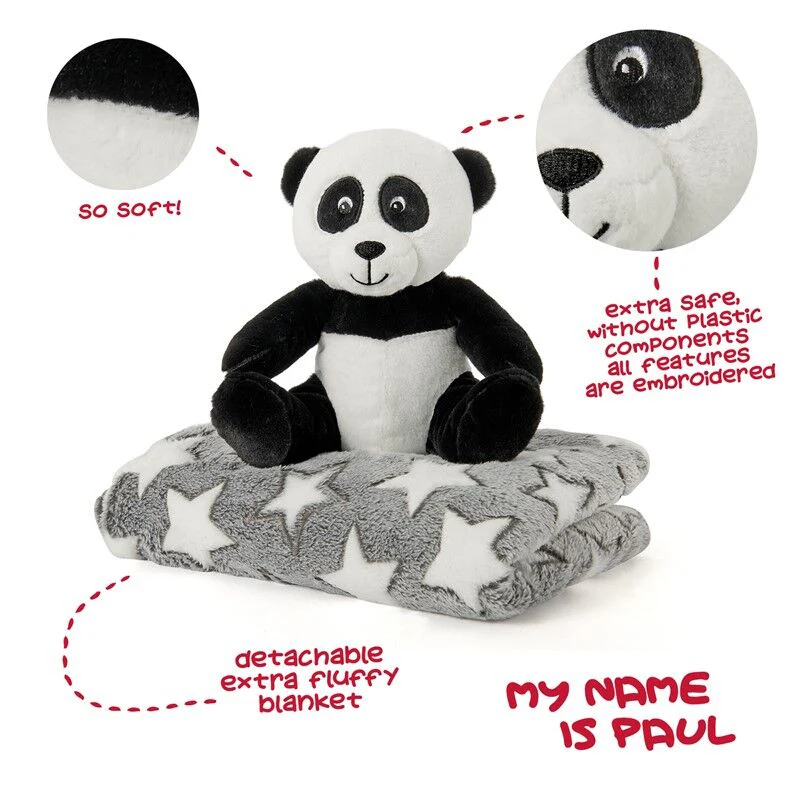 Peluche + Manta Suave Oso Panda 22Cm - Image 3