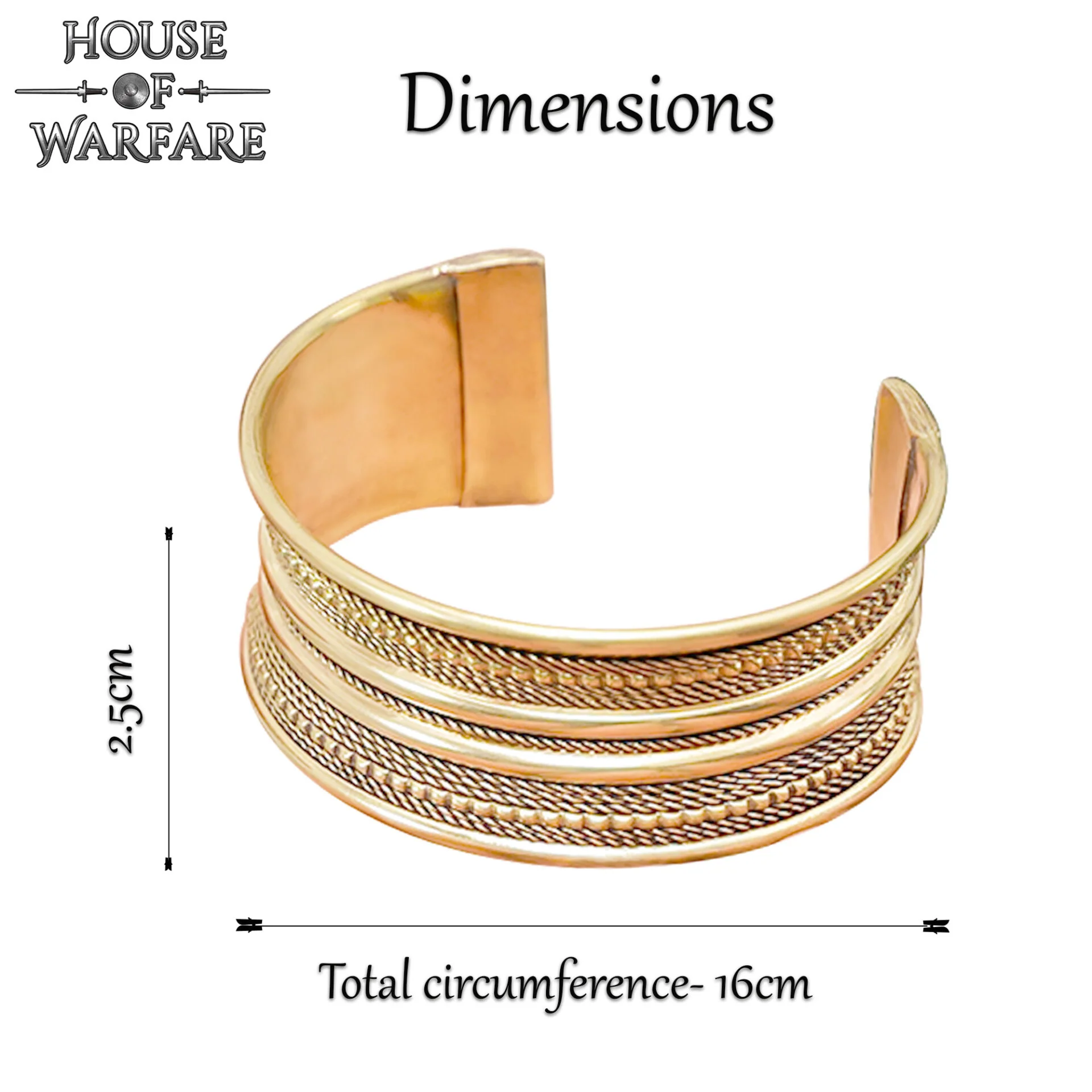 Pulsera Medieval de Latón Macizo Fantasía - Image 4