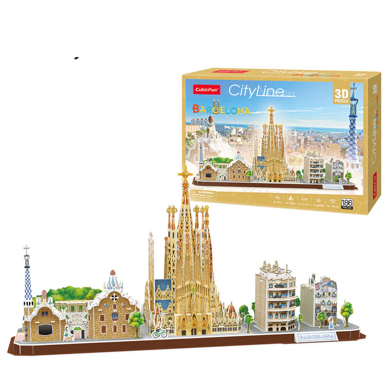 Puzzle 3D Barcelona City Line 186Pzs