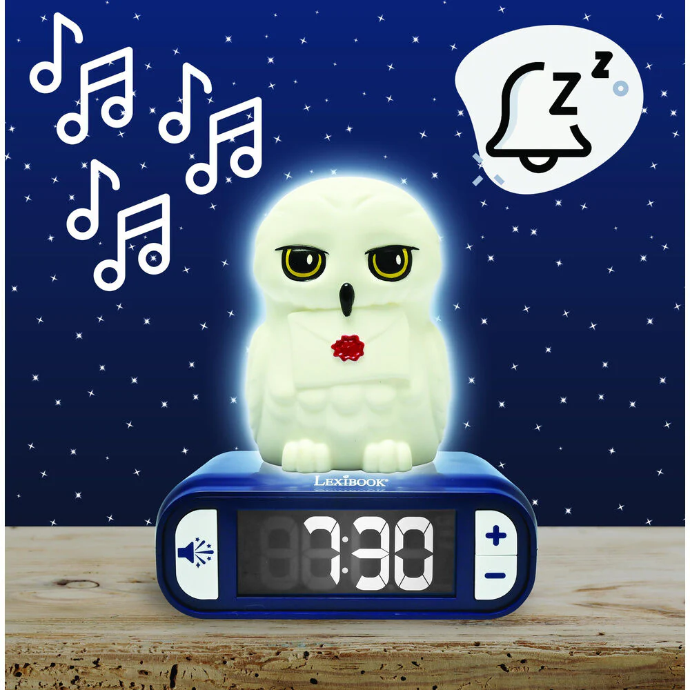 Reloj Despertador Luz Nocturna 3D Hedwig Harry Potter - Image 4