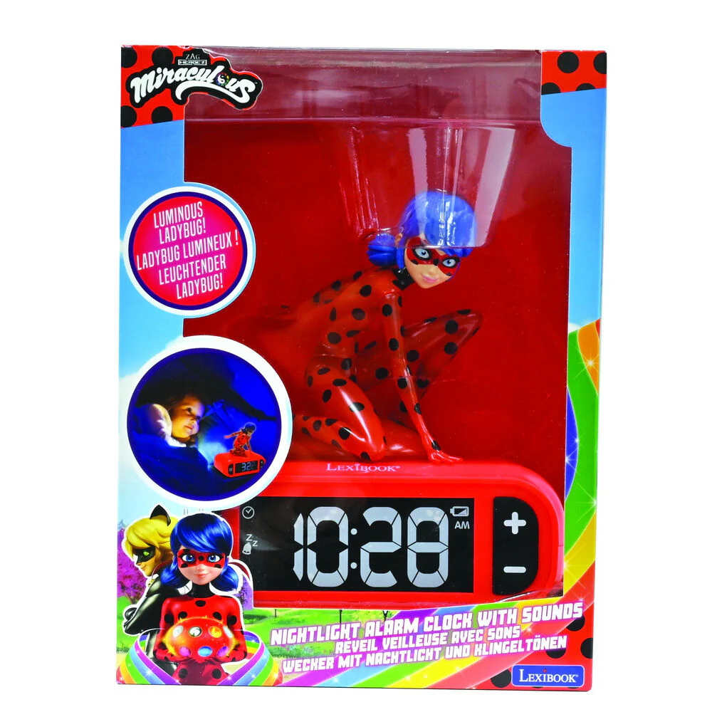 Reloj Despertador Luz Nocturna 3D Prodigiosa Lady Bug - Image 3