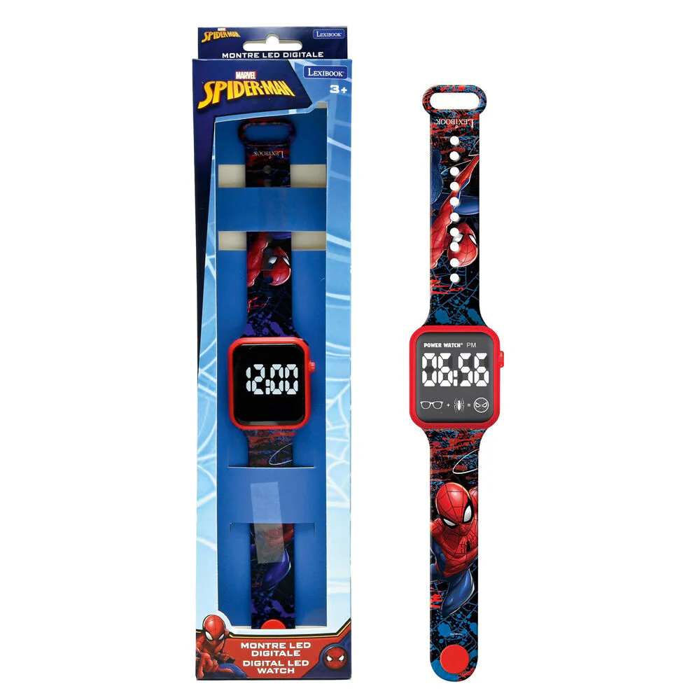 Reloj Digital Led Spiderman Marvel