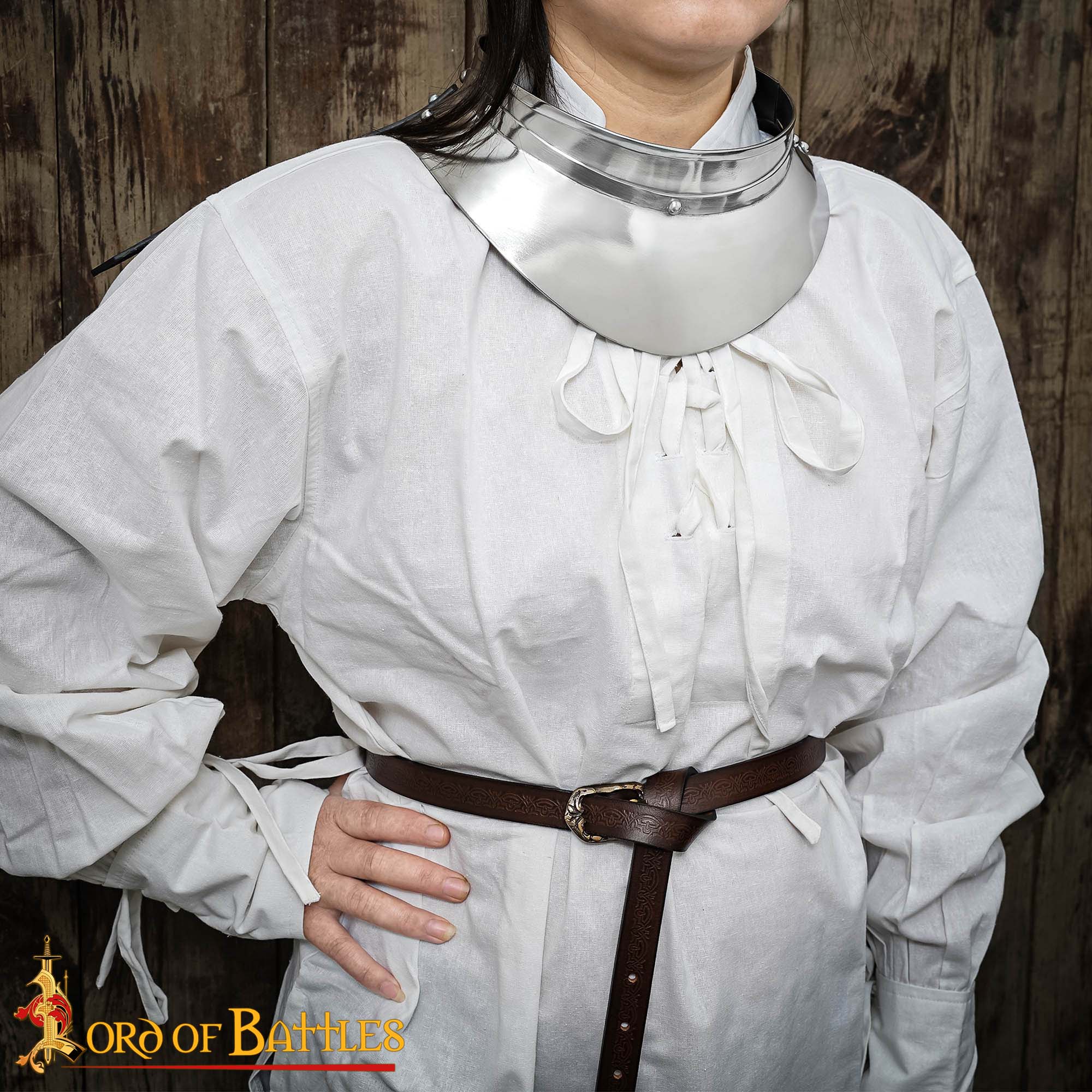 Renaissance Lady Conquistador Gorget Pequeño de Acero Calibre 16 - Image 2