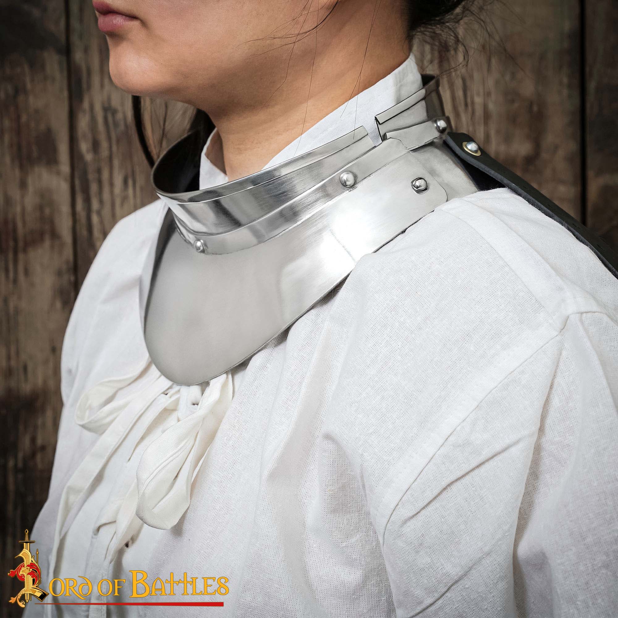 Renaissance Lady Conquistador Gorget Pequeño de Acero Calibre 16 - Image 5