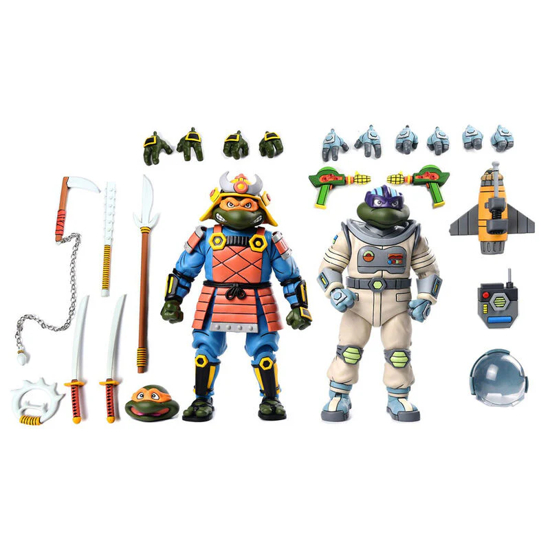 Set 2 Figuras Space Adventure Donatello & Samurai Adventure Michelangelo Tortugas Ninja 18Cm - Image 2