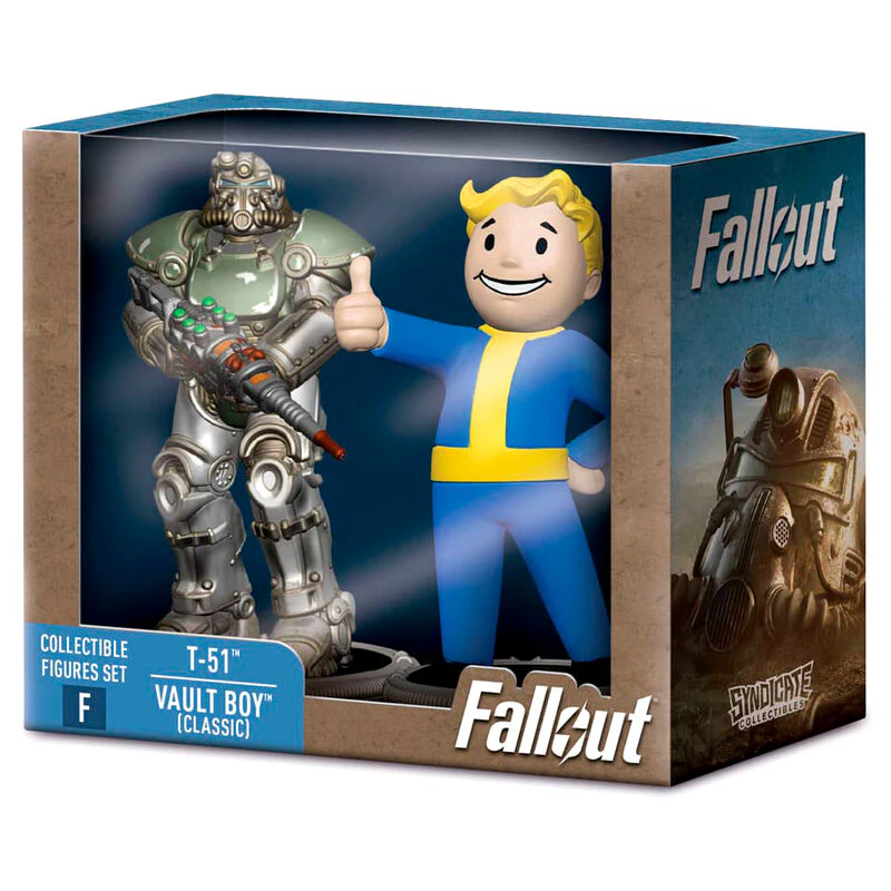 Set 2 Figuras T-51 & Vault Boy Classic Fallout 7Cm