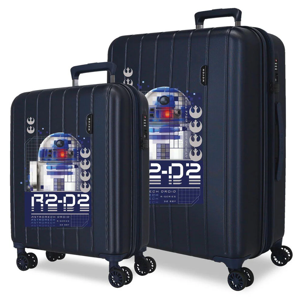 Set 2 Maletas Trolley Abs Star R2d2 Star Wars 55/65Cm