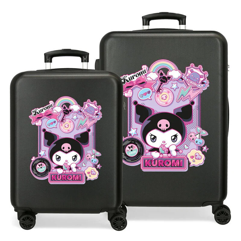 Set 2 Maletas Trolley Abs Wonder Kuromi Hello Kitty 55-65Cm