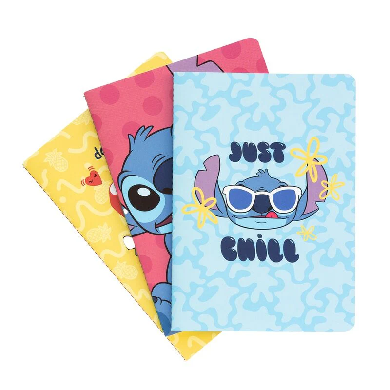 Set 3 Cuadernos A5 Tropical Stitch Disney