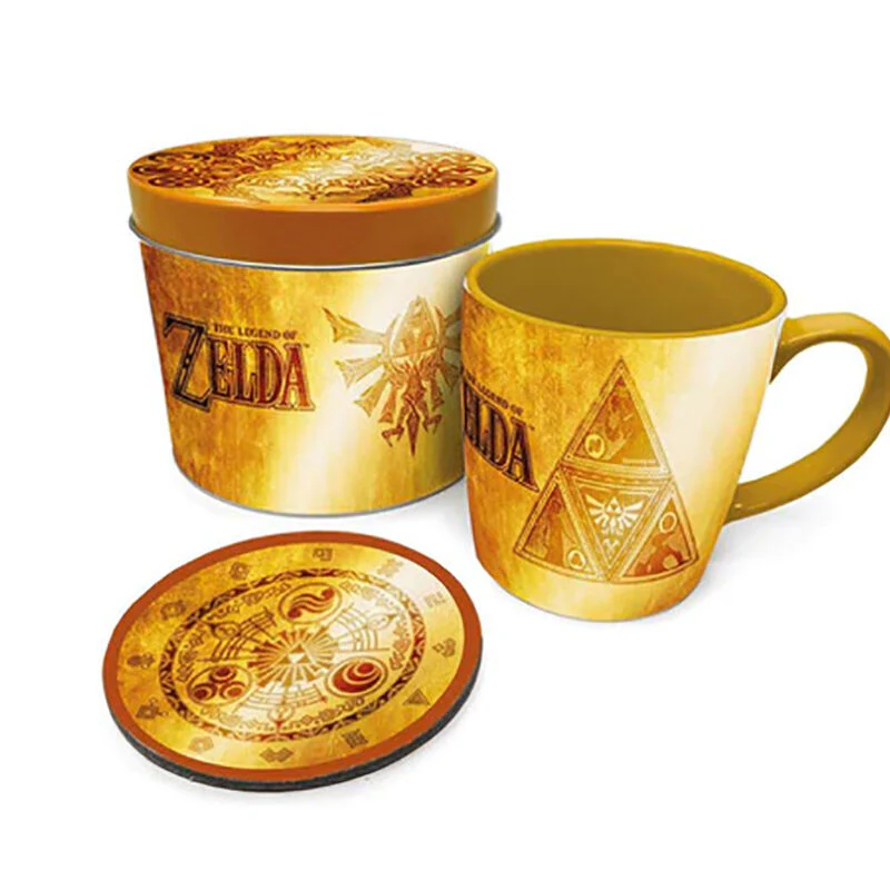Set Taza Y Posavasos Golden Triforce The Legend Of Zelda