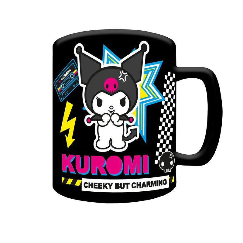 Taza Funda De Peluche Kuromi Hello Kitty 440Ml