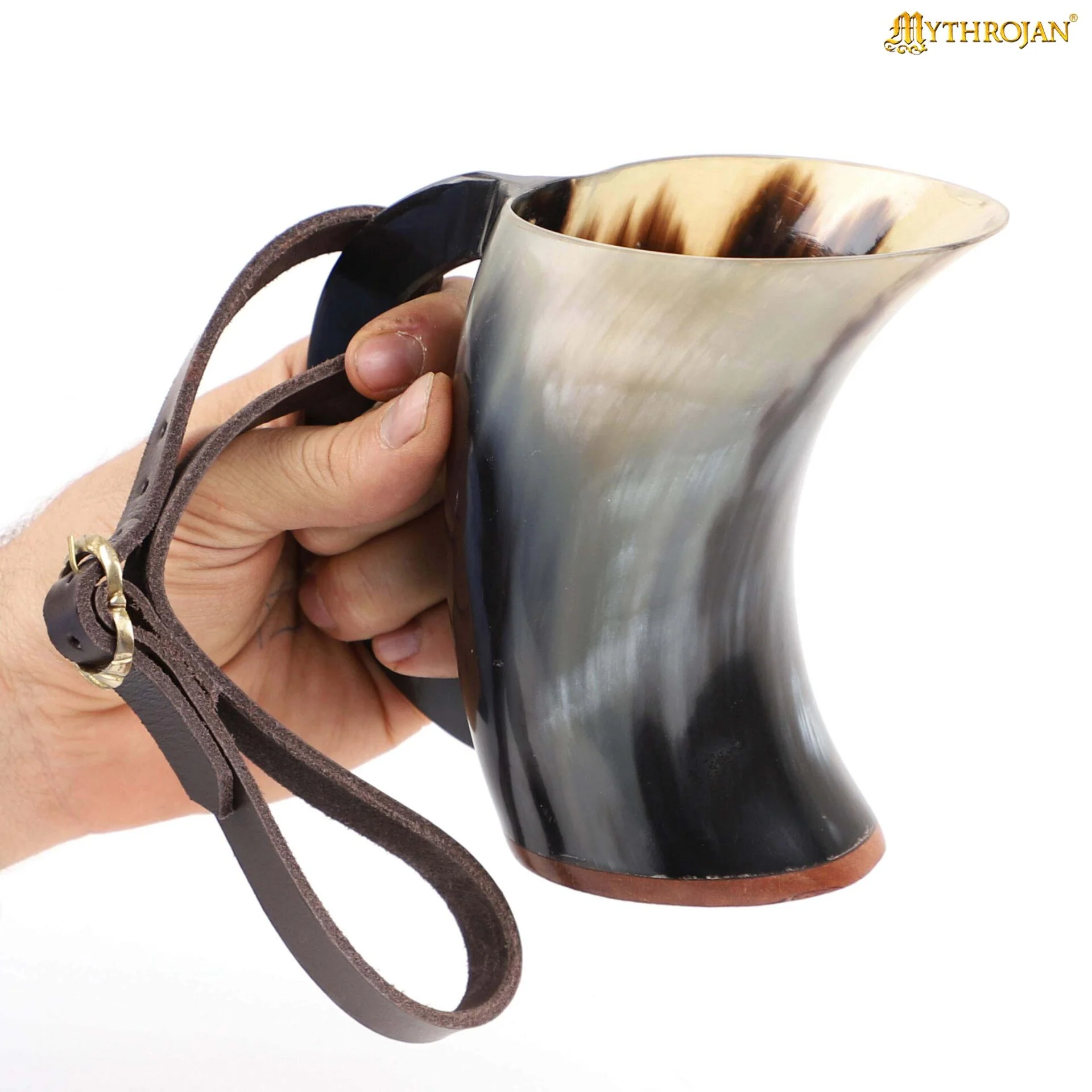 Taza Mythrojan Hot Horn Tankard con Correa de Cuero 300ml - Image 2