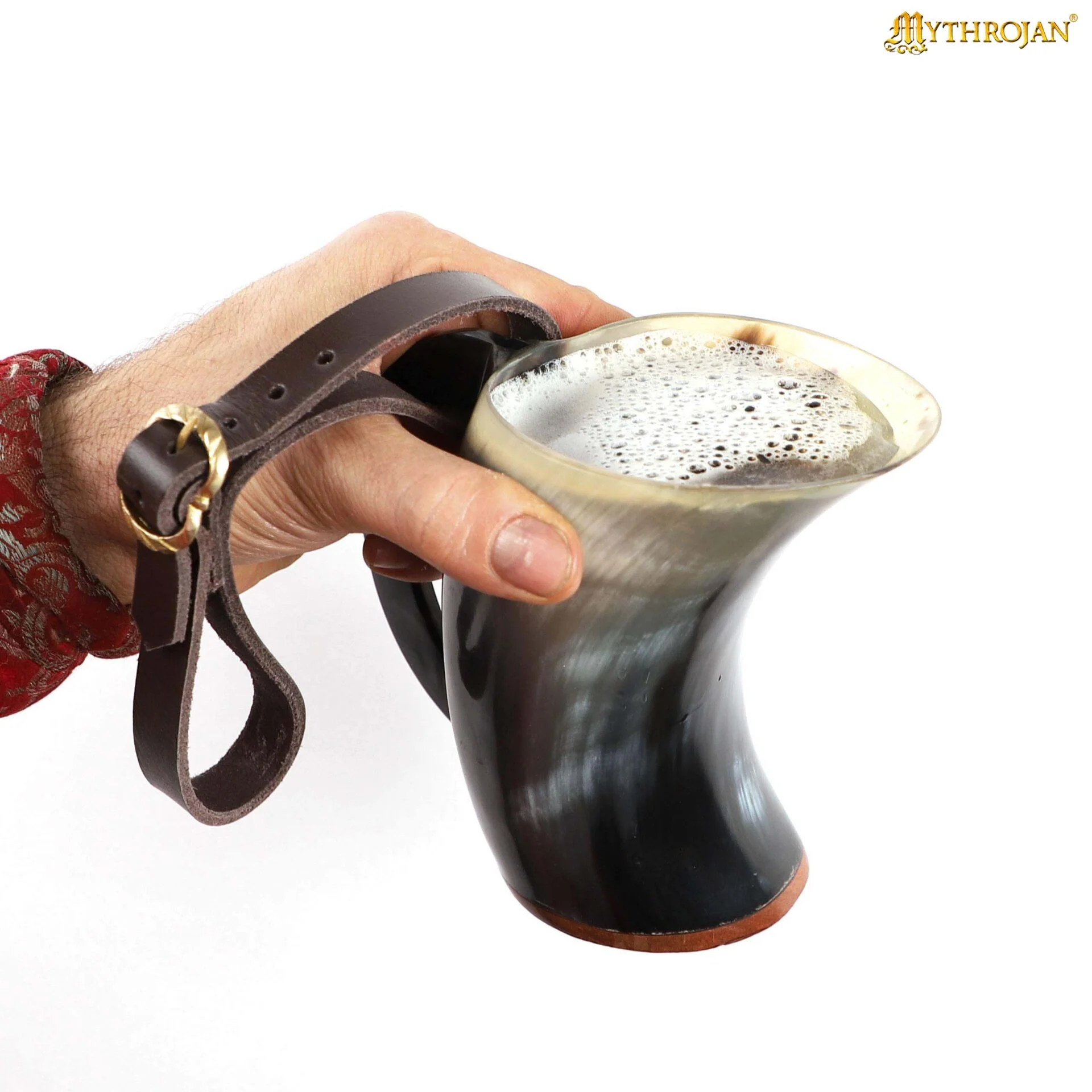 Taza Mythrojan Hot Horn Tankard con Correa de Cuero 300ml - Image 4