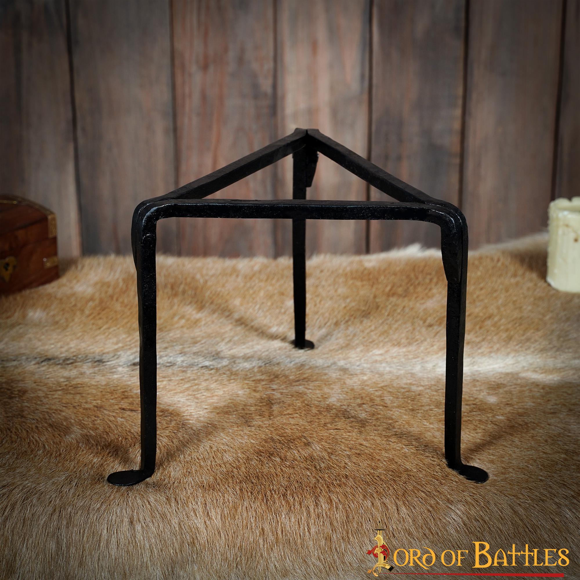 Trípode de Hierro Forjado a Mano - 9 Pulgadas Acabado Negro - Soporte Medieval para Olla de Campamento - Image 5