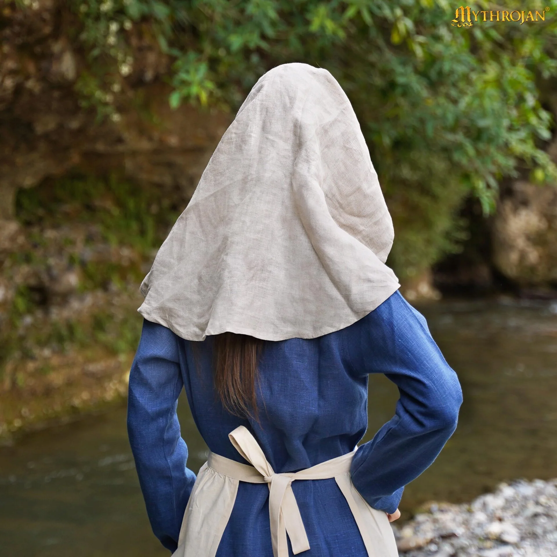 Velo de Media Luna de Lino y Algodón del Siglo Xv: Elegante y Práctico Tocado para Recreaciones y Larp - Image 6