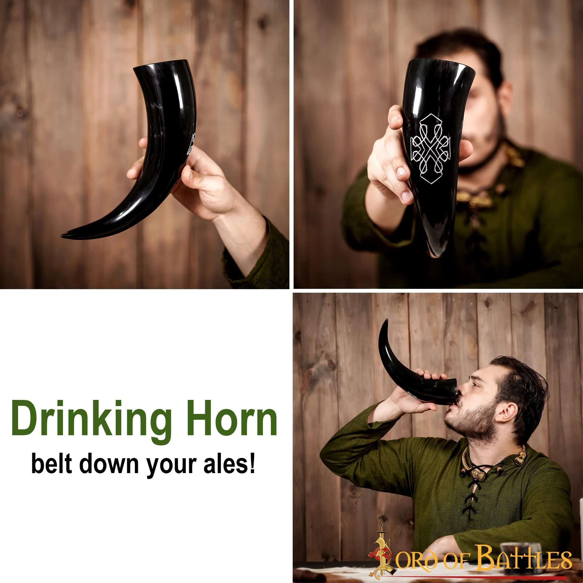 Viking Drinking Horn 400 - 500 Ml Cuerno de Buey Auténtico Hecho a Mano - Image 4