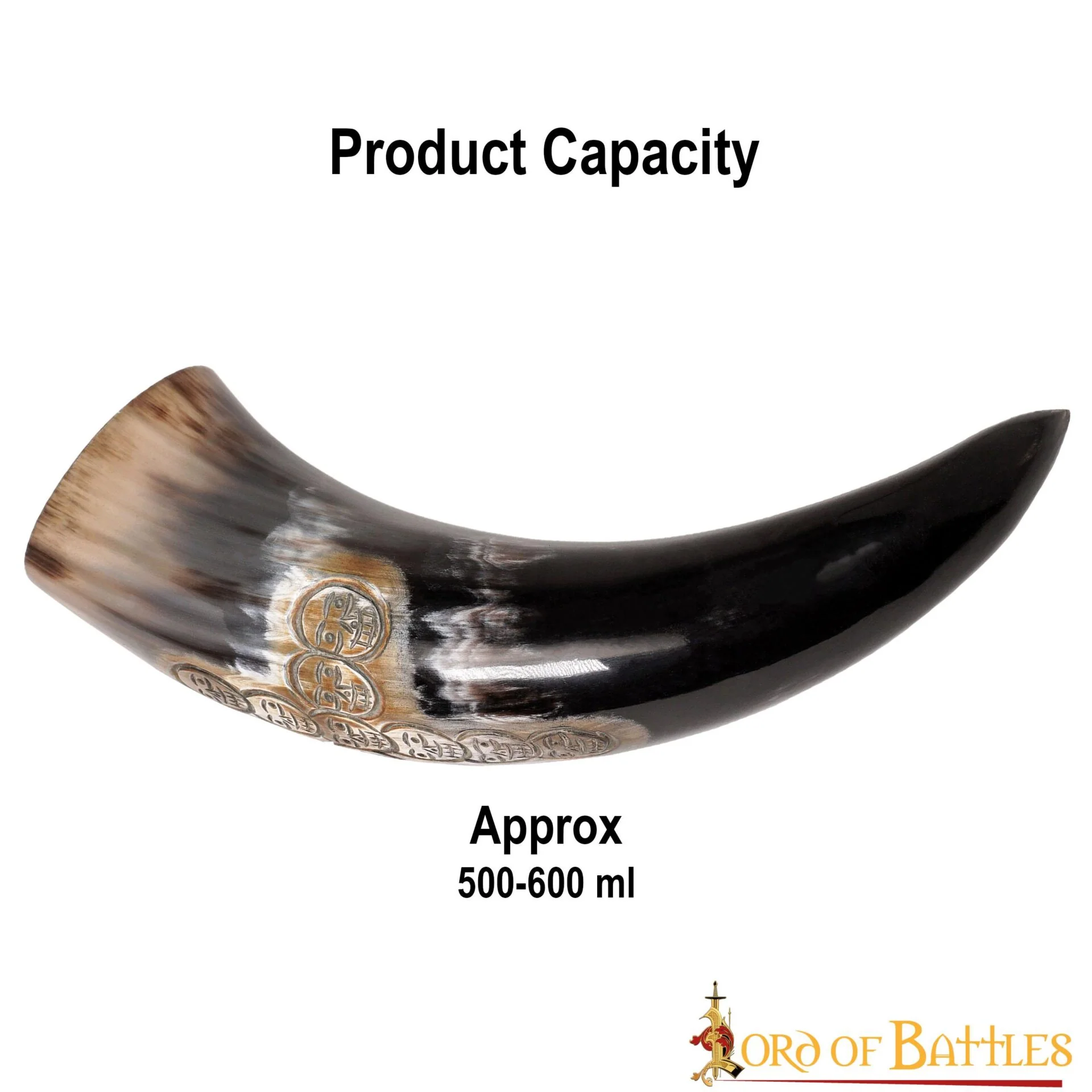 Viking Drinking Horn 500 - 600 Ml Cuerno de Buey Auténtico Hecho a Mano - Image 5