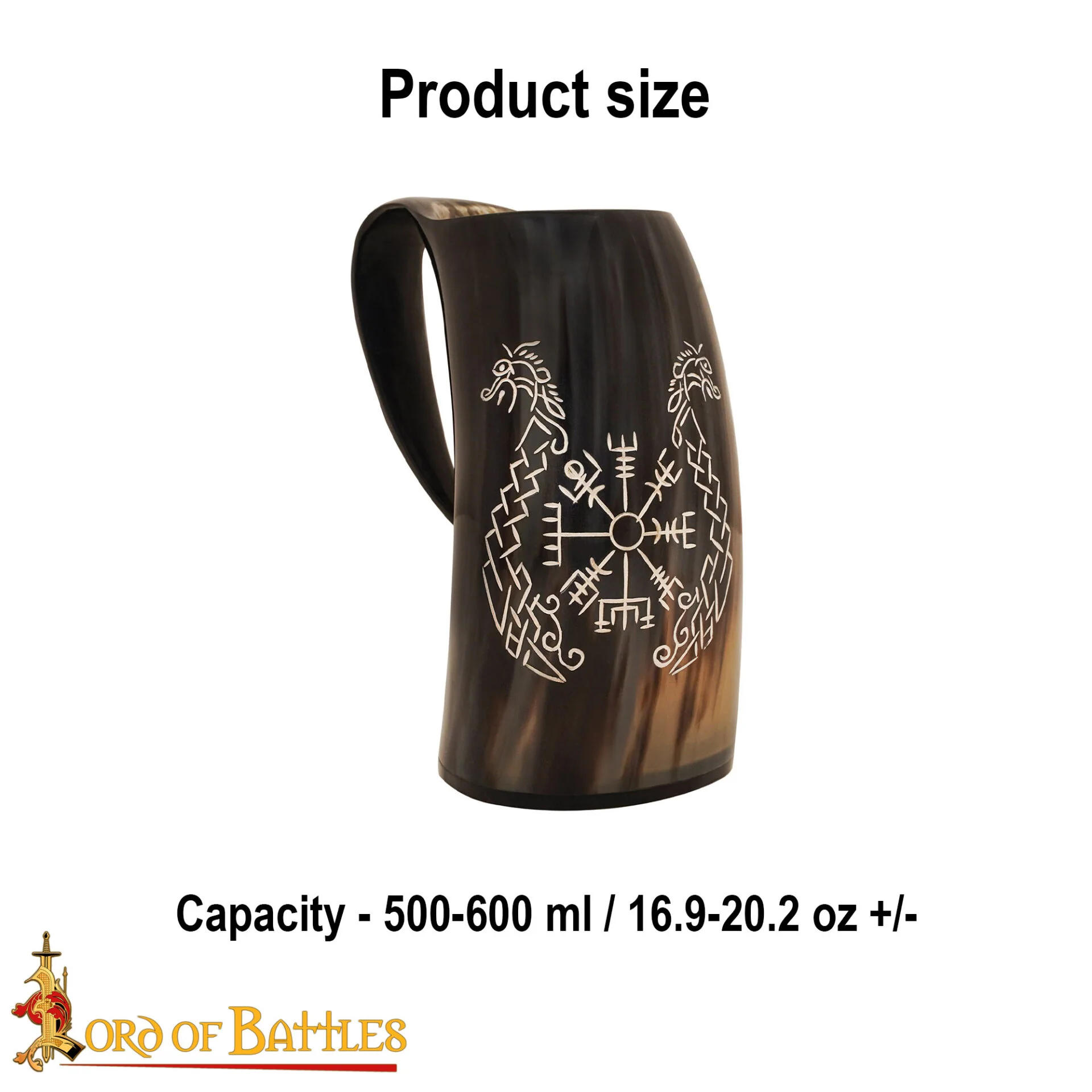 Viking Drinking Horn Tankard- Hecho a Mano con Grabado - Image 4