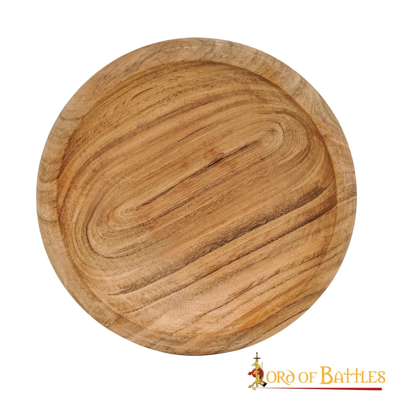 Viking Feast Tazón Ancho de Madera Hecho a Mano Cubiertos Útiles de Madera Dura